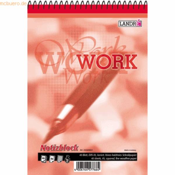 Spiralnotizblock Office A5 40 Blatt 70 g/qm kariert