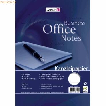 Kanzleipapier Office A3/A4 80 g/qm liniert mit Doppelrand-0