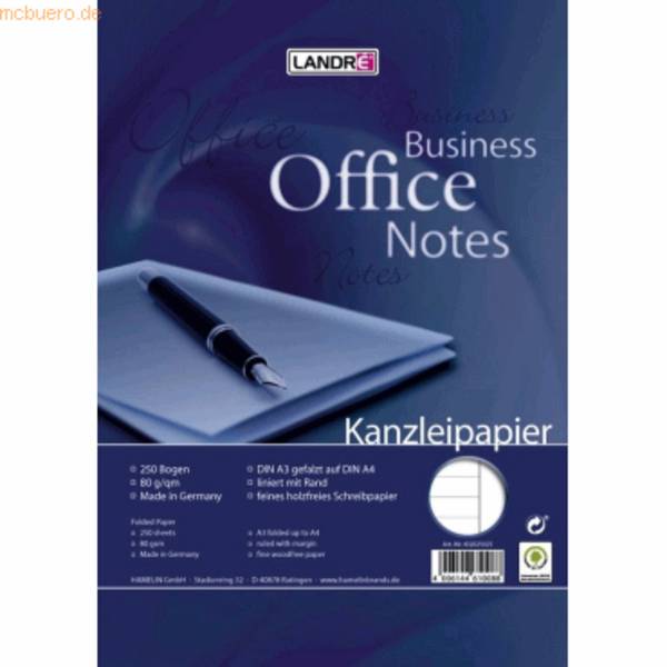 Kanzleipapier Office A3/A4 80 g/qm liniert mit weißem Rand