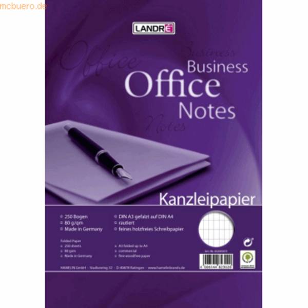 Kanzleipapier Office A3/A4 80 g/qm rautiert ohne Rand