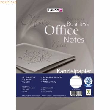 Kanzleipapier Recycling A3/A4 70 g/qm liniert ohne Rand-0