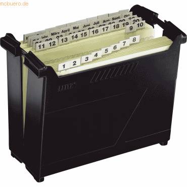 Hängebox Alpha f. ca. 25 Mappen schwarz (ohne Inhalt)-0