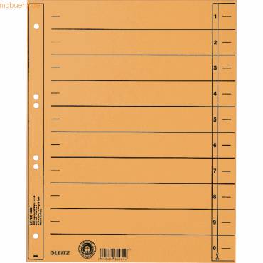 LEITZ Trennblätter, A4 Überbreite, Manilakarton 230g/qm,gelb-0