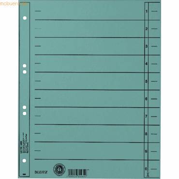 Leitz Trennblatt 16580030 A4 230g Karton hellblau 100 St./Pack.-0
