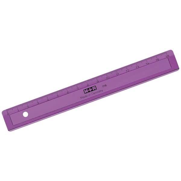 Lineal schmal 16cm transparent farbig sortiert-1