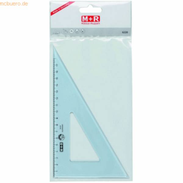 Zeichendreieck 60 Grad 23cm rauchtransparent Skala 18cm