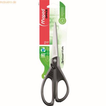 Schere Essentials Green 21 cm schwarz auf Blisterkarte-0