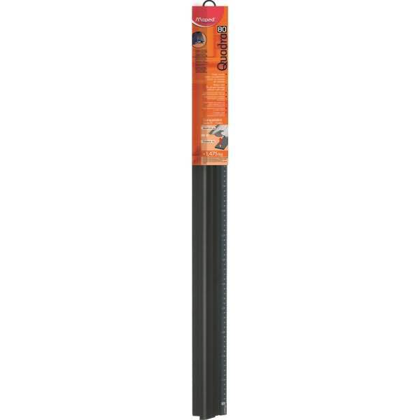 Schneidelineal Quadra eloxiertes Aluminium 80 cm schwarz/blau Blister-1
