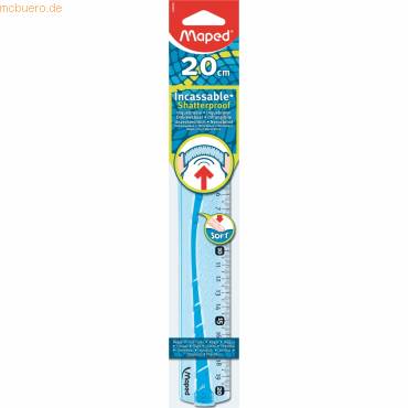 Flachlineal Flex 20 cm blau oder grün-transparent Kunststoff-Etui-0