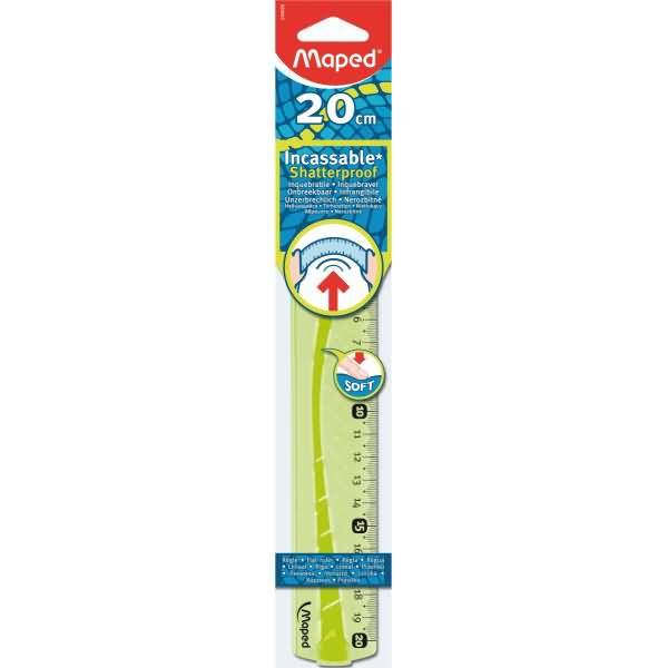 Flachlineal Flex 20 cm blau oder grün-transparent Kunststoff-Etui-1