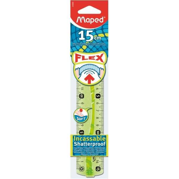 Flachlineal Flex 15 cm blau oder grün-transparent in Kunststoff-Etui-1