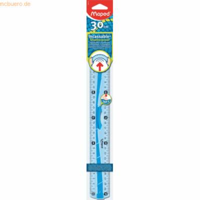 Flachlineal Flex 30 cm blau oder grün-transparent in Kunststoff-Etui-0
