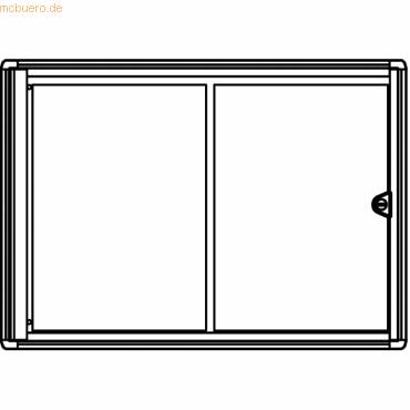 Schaukasten extraslim 2xA4 aluminium Innenbereich 35x49,1x2,7cm-1