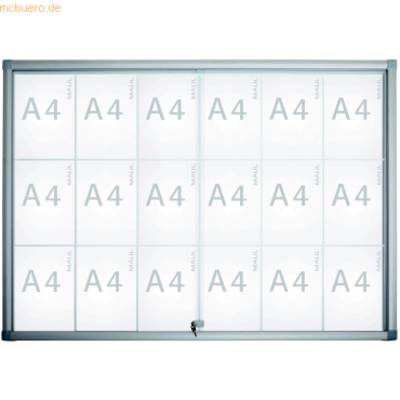 Schaukasten slide 18xA4 aluminium Innenbereich 98,2x138x5,4cm