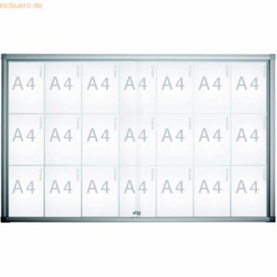 Schaukasten slide 21xA4 aluminium Innenbereich 98,2x160x5,4cm