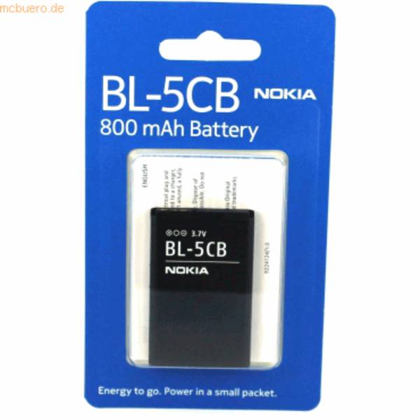 Akku für Nokia BL-5CB Li-Ion 3,7 Volt 800 mAh schwarz