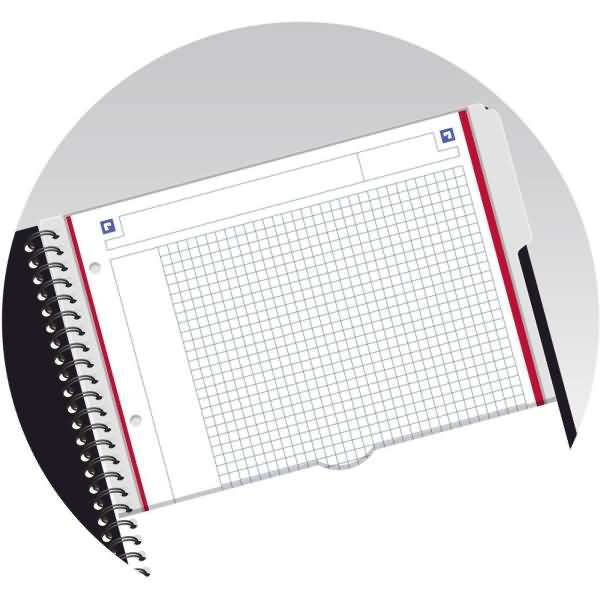 Projectbook Studium A4+ kariert 5mm 70 Blatt 90 g/qm Optik Paper farbig sortiert-1