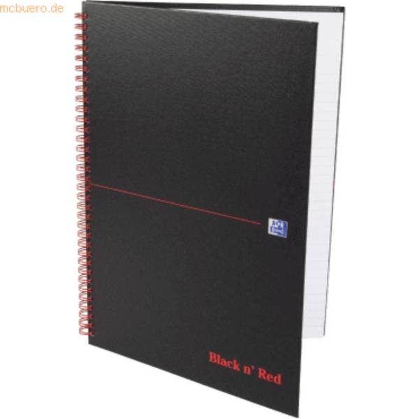 Spiralbuch Office Black 'n Red A4 liniert 8 mm 70 Blatt 90 g/qm