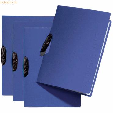 Bewerbungsmappe Swing A4 mit Prägung blau-0