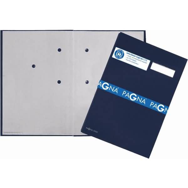 Unterschriftsmappe 5 Fächer Leinen blau-1