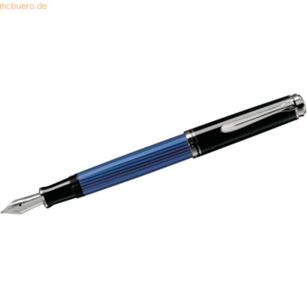 Kolbenfüllhalter Souverän M405 Feder EF schwarz/blau