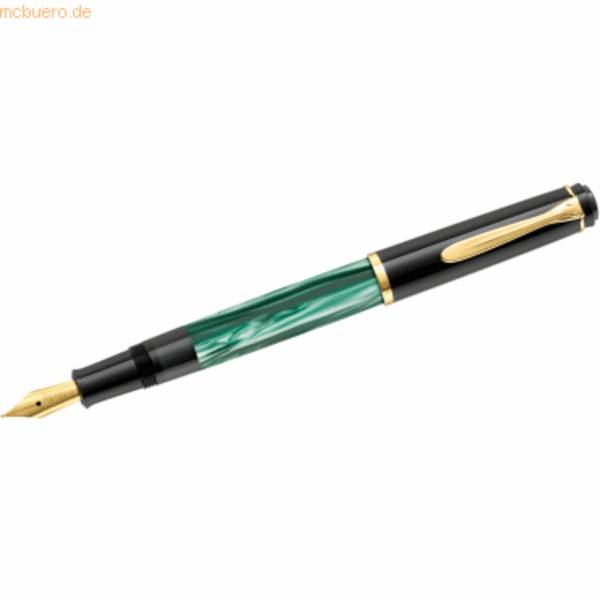 Kolbenfüllhalter Classic M200 Feder EF grün-marmoriert