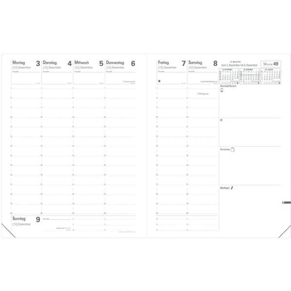 Buchkalender Pre 777 21x27cm Montebello schwarz 2027-1