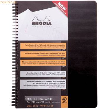 Notizbuch A4+ 80 Blatt Wire-O-Bindung 90g mit Vordruck schwarz-0
