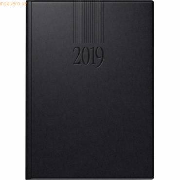 Buchkalender Roma 1 14,2x20cm 1 Tag/Seite Balacron schwarz 2020-0