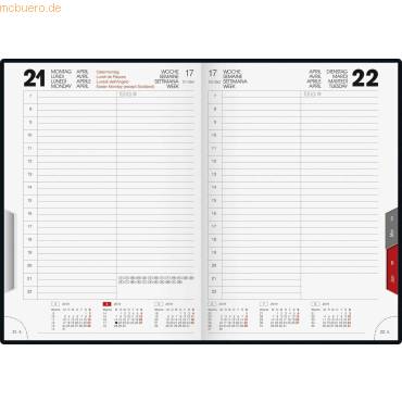 Buchkalender Roma 1 14,2x20cm 1 Tag/Seite Balacron schwarz 2020-1