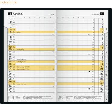 rido idé Taschenkalender "M-Planer", 2019, schwarz (6250320)-1