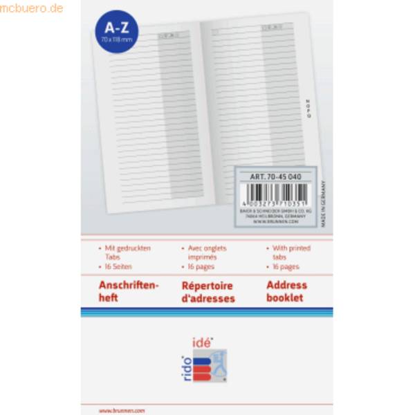 Anschriftenheft Gilet 70x118mm