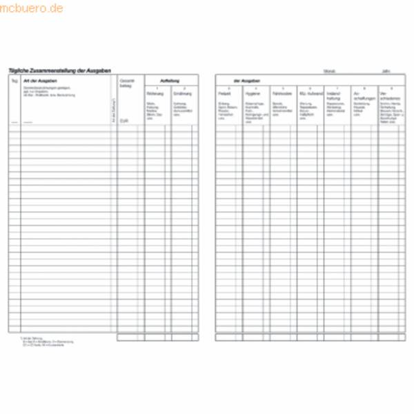 Haushaltsbuch A5 40 Blatt