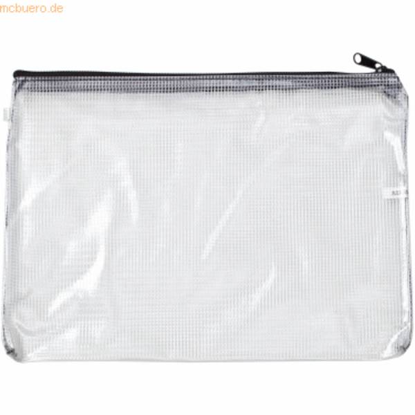 Mesh-bag A4 Netzgewebe Reißverschluss transparent/schwarz