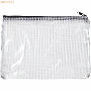 Mesh-bag A6 Netzgewebe Reißverschluss transparent/schwarz-0