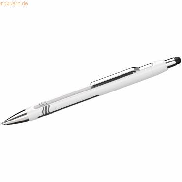 Kugelschreiber Epsilon Touch Druckmechanik XB blau Schaftfarbe: weiß-silber