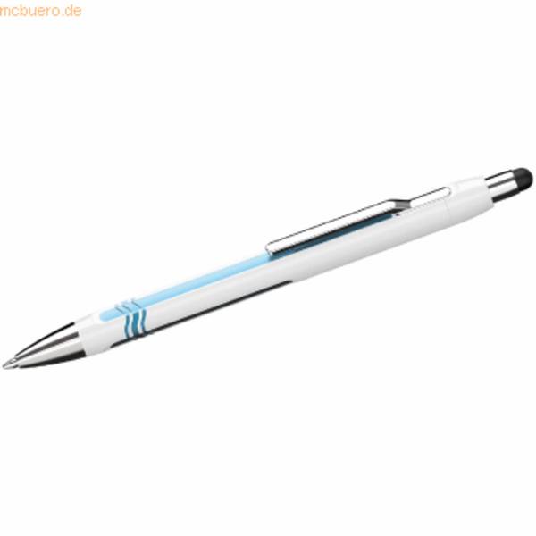 Kugelschreiber Epsilon Touch Druckmechanik XB blau Schaftfarbe: weiß-blau