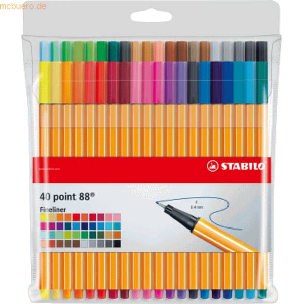 Fineliner point 88 Etui mit 40 Stiften