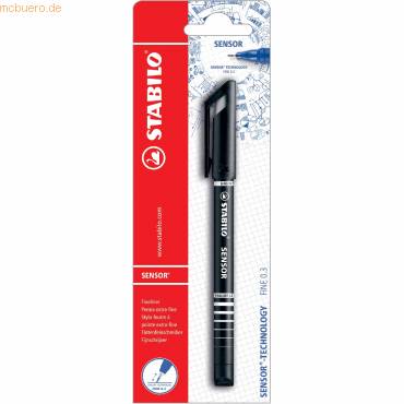 Fineliner Sensor 0,3 mm schwarz Blisterkarte-0