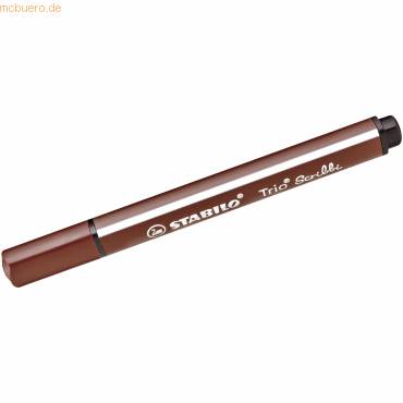 Gefederter Dreikant-Filzstift - Trio Scribbi - Einzelstift - braun.