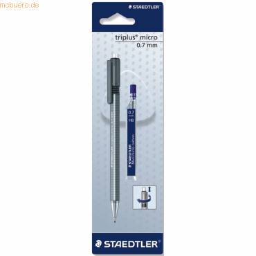 Druckbleistift triplus micro 0,7mm B grau + Minen auf Blisterkarte-0