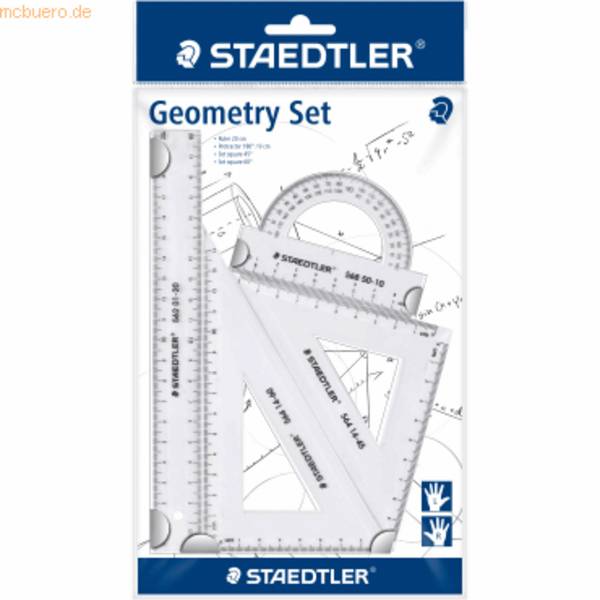 STAEDTLER Geometrie-Set, klein, 4-teilig, transparent