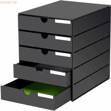 Schubladenbox styroval 243 5 Schubladen geschlossen schwarz/schwarz-0