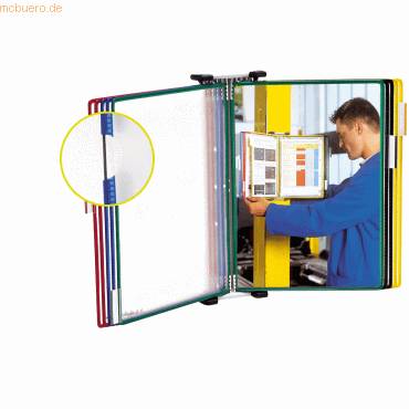 Wandsichttafelsystem A3 grau Metall mit 10 Sichttafeln farbig sortiert-0