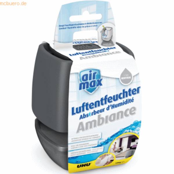 Luftentfeuchter Airmax Ambiance Originalpackung 100 g anthrazit