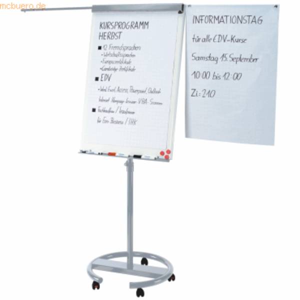 Flipchart fahrbar 74x95cm mit 2 Tragarmen