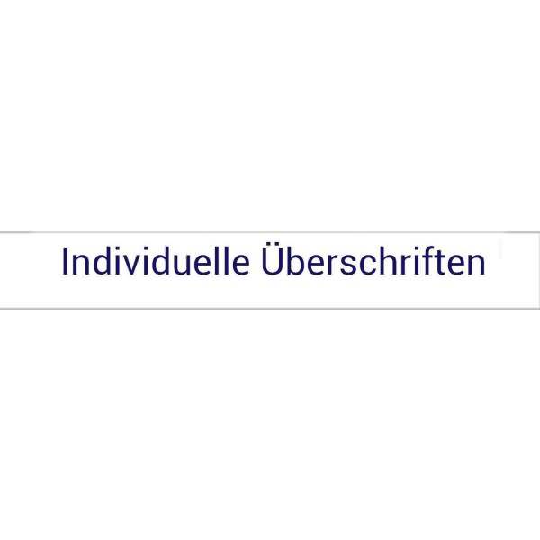 Überschrift für Planrecord Stecktafel Text Individuell