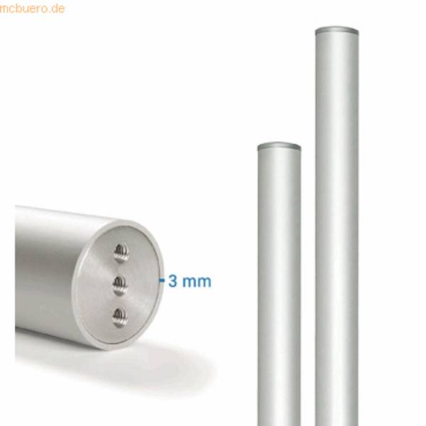 Aluminiumstandrohr eloxiert Höhe 2000mm 40mm silber