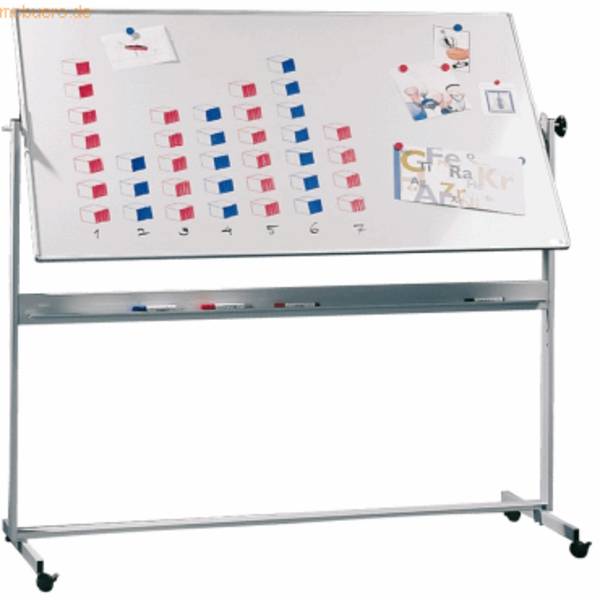 Drehtafel mit fahrbarem Ständer 2000x1000mm weiß Email