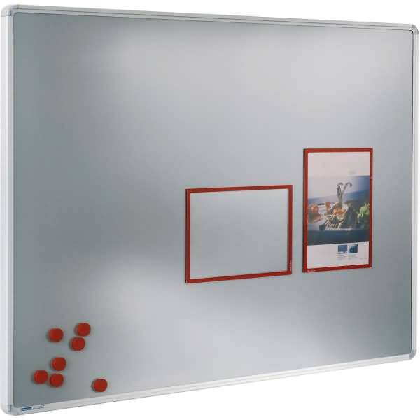Aushangtafel magnetisch Metalldesign 1500x1200mm weißaluminium RAL 9006